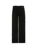 Double Buttons Straight Leg Cargo Jeans -- YKIIY  CLOTHING