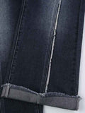 Frayed Trim Wash Gradient Jeans -- YKIIY  CLOTHING