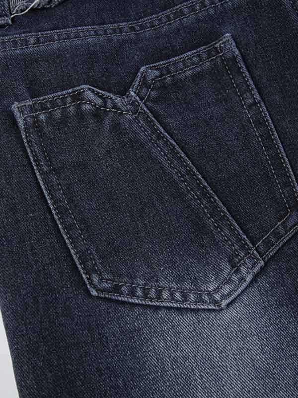 Frayed Trim Wash Gradient Jeans -- YKIIY  CLOTHING