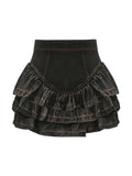 Gradient Cascading Ruffles Zipper Skirt -- YKIIY  CLOTHING