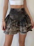 Gradient Cascading Ruffles Zipper Skirt -- YKIIY  CLOTHING