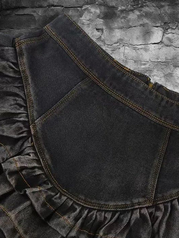 Gradient Cascading Ruffles Zipper Skirt -- YKIIY  CLOTHING