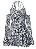Halter Strappy Backless Mini Dress -- YKIIY  CLOTHING