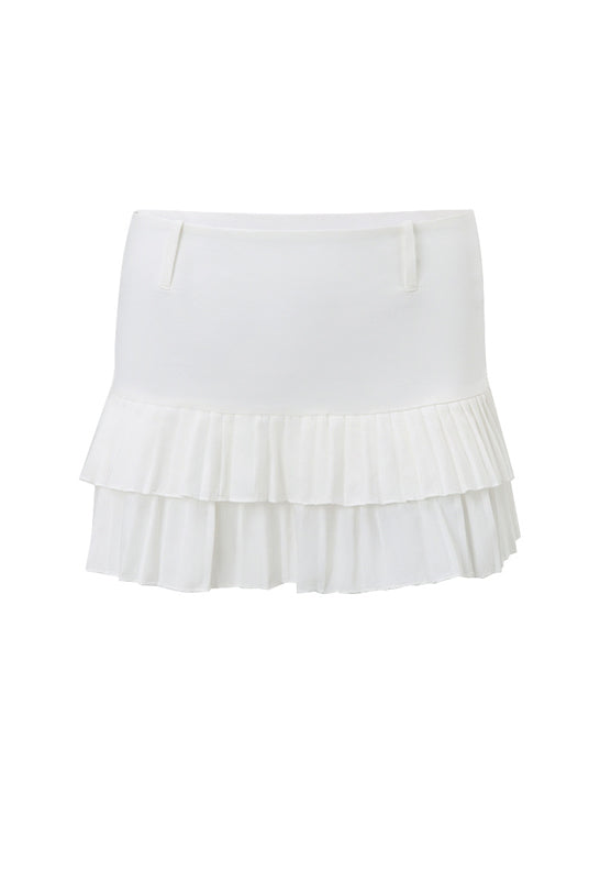 K-POP Plain Ruffled Hem Skirt
