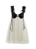 Lace Patchwork Color Block Mini Dress -- YKIIY  CLOTHING
