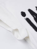 Letter Print Color Block Crop Top -- YKIIY  CLOTHING