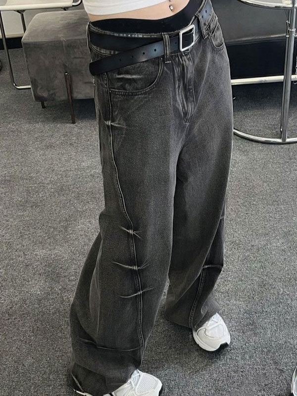 Light Wash Zipper Button Denim Pants -- YKIIY  CLOTHING