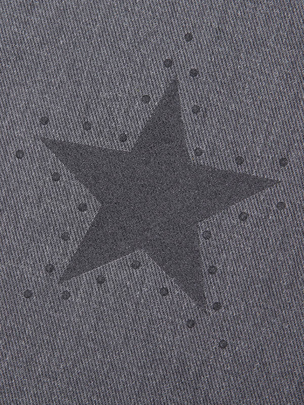 Low-Rise Star Print Oversized Pocket Straight Cargo Jeans -- YKIIY  CLOTHING