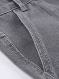 Low-Rise Star Print Oversized Pocket Straight Cargo Jeans -- YKIIY  CLOTHING