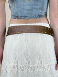 PU Studded Paneled Metal Buckle Belt -- YKIIY  CLOTHING