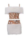 Patchwork Exposed Navel Two Piece Set -- YKIIY  CLOTHING