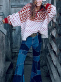 Patchwork Flared Color Block Pants -- YKIIY  CLOTHING