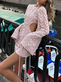 Plain Cutout Backless Mini Dress -- YKIIY  CLOTHING
