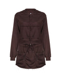 Plain Hooded Zipper Two Piece Set -- YKIIY  CLOTHING