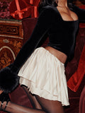 Push Up Ruffled Hem Two Piece Set -- YKIIY  CLOTHING