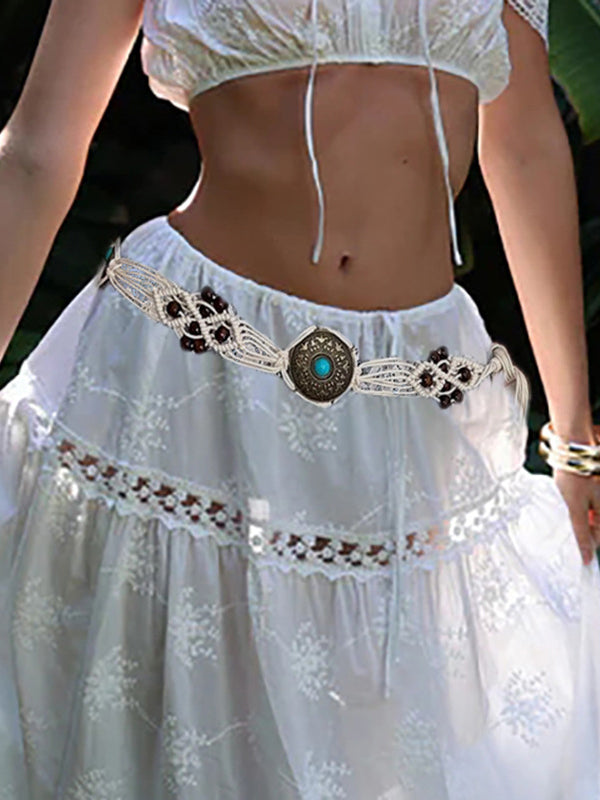 Retro Braided Ring Contrast Belt -- YKIIY  CLOTHING