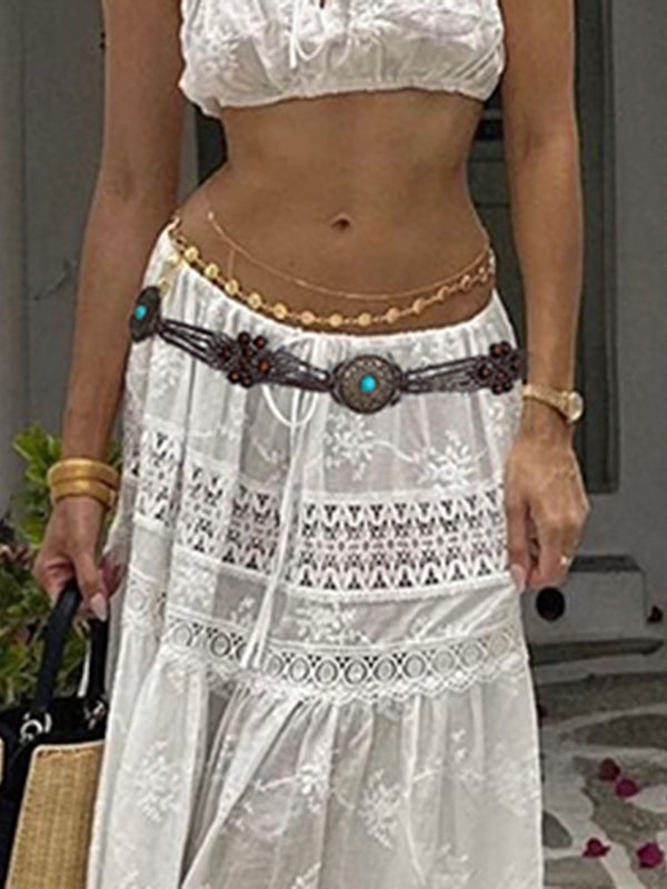 Retro Braided Ring Contrast Belt -- YKIIY  CLOTHING