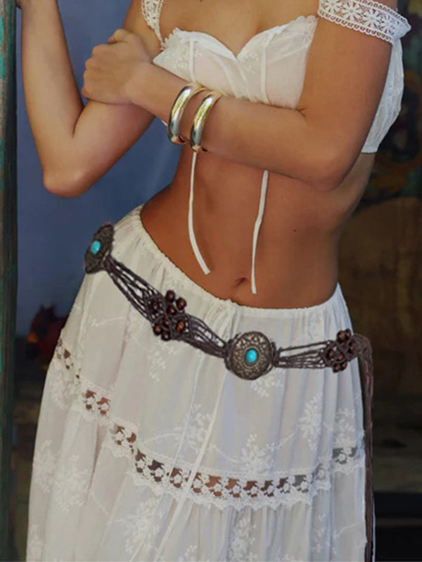 Retro Braided Ring Contrast Belt -- YKIIY  CLOTHING