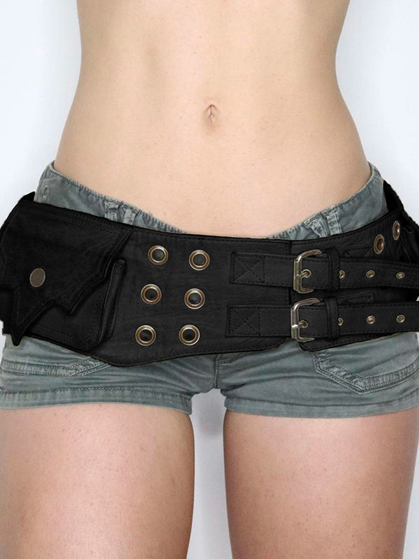 Retro Metal Eyelet Buckle Belt -- YKIIY  CLOTHING