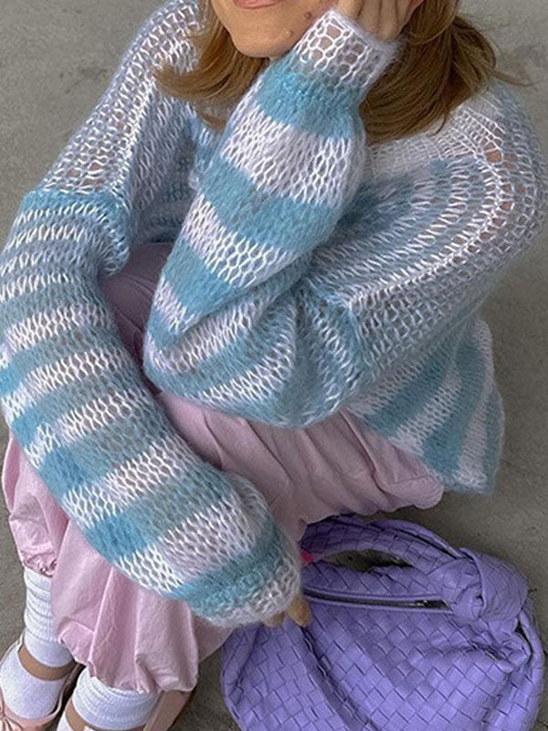 Round Neck Embossed Design Sweaters -- YKIIY  CLOTHING