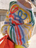 Round Neck Embossed Design Sweaters -- YKIIY  CLOTHING