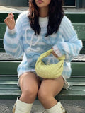 Round Neck Embossed Design Sweaters -- YKIIY  CLOTHING