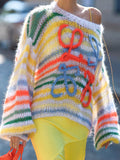 Round Neck Embossed Design Sweaters -- YKIIY  CLOTHING