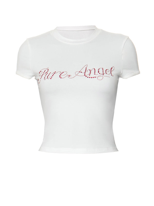 Round Neck Exposed Navel T-Shirt -- YKIIY  CLOTHING