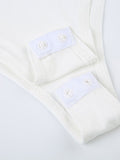 Round Neck Solid Patchwork Bodysuit -- YKIIY  CLOTHING
