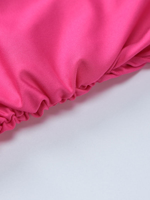 Round Neck Solid Ruffles Maxi Dress -- YKIIY  CLOTHING