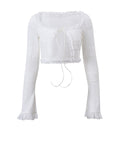 Square Neck Rushed Two Piece Set -- YKIIY  CLOTHING