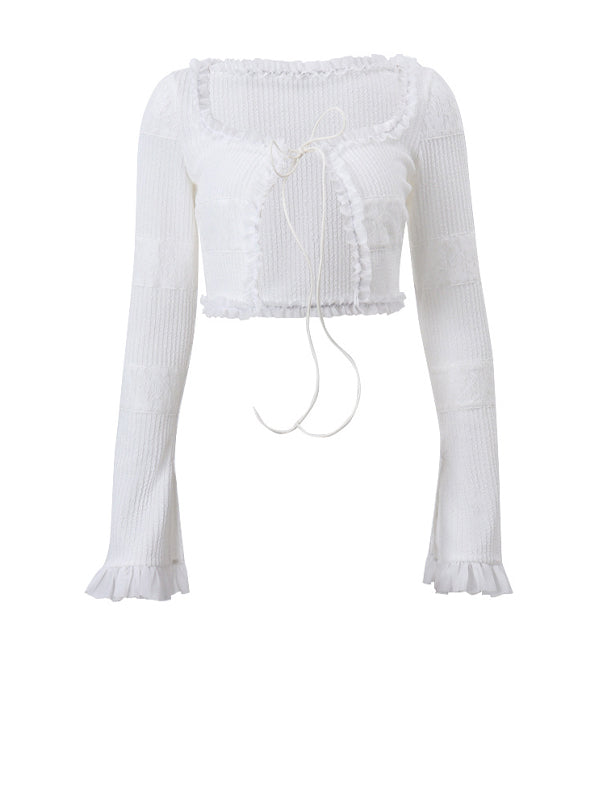 Square Neck Rushed Two Piece Set -- YKIIY  CLOTHING
