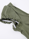 Square Neck Tie Retro Sleeve Top -- YKIIY  CLOTHING