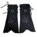 Star Embroidered Lace-up Bandage Denim Retro Leg Warmer -- YKIIY  CLOTHING