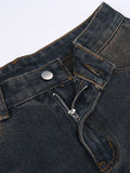 Street Fashion Loose Fit Distressed Washed Jeans -- YKIIY  CLOTHING
