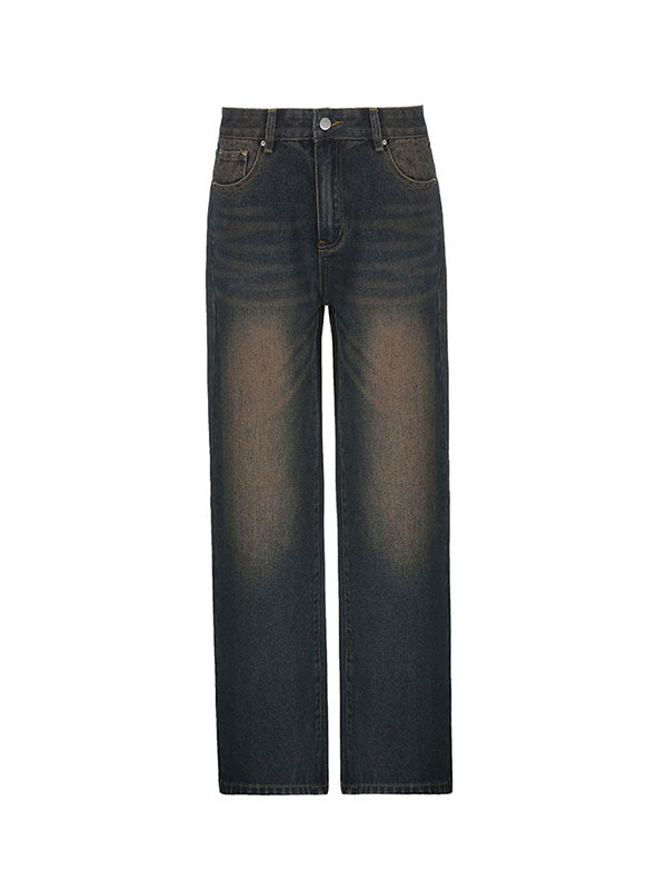 Street Fashion Loose Fit Distressed Washed Jeans -- YKIIY  CLOTHING