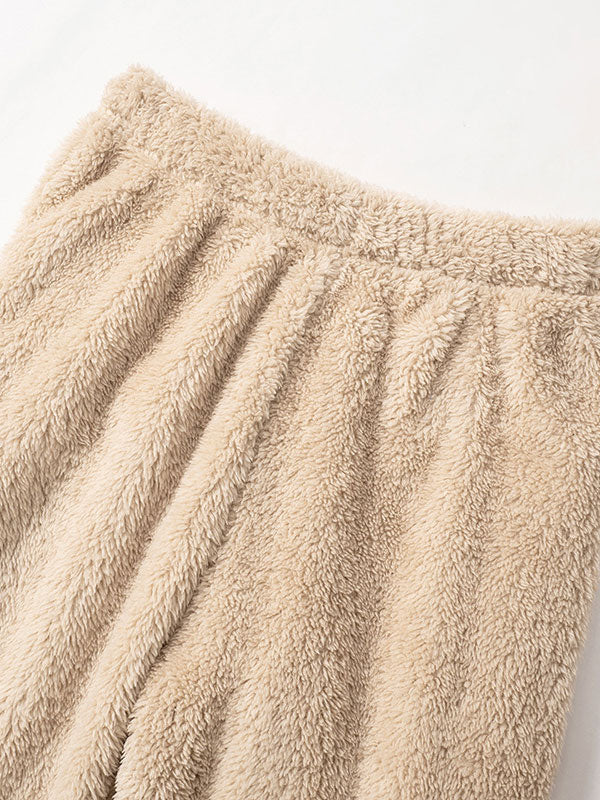 Street Plain Flared Elastic Waist Pants -- YKIIY  CLOTHING