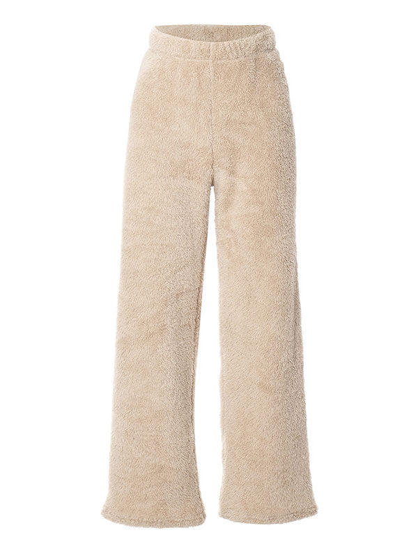 Street Plain Flared Elastic Waist Pants -- YKIIY  CLOTHING