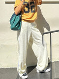 Street Plain Flared Elastic Waist Pants -- YKIIY  CLOTHING