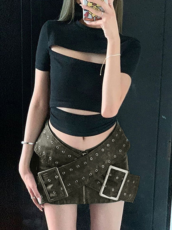 Street Versatile High Waist Bodycon Skirt -- YKIIY  CLOTHING