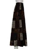 Totem Printed Vintage Velvet Midi Skirt -- YKIIY  CLOTHING
