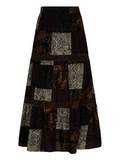 Totem Printed Vintage Velvet Midi Skirt -- YKIIY  CLOTHING