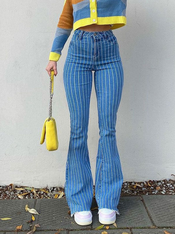 Vertical Striped Rough Selvedge Pants -- YKIIY  CLOTHING