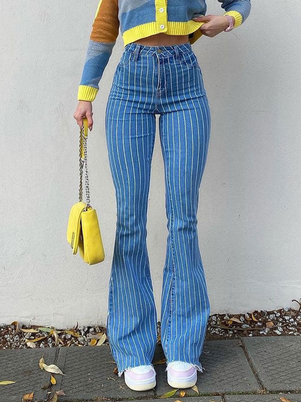 Vertical Striped Rough Selvedge Pants -- YKIIY  CLOTHING