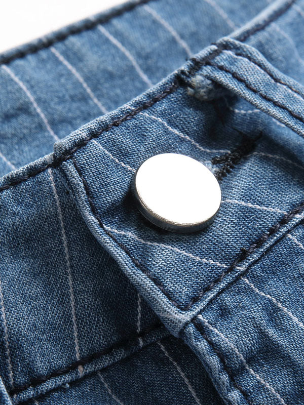 Vertical Striped Rough Selvedge Pants -- YKIIY  CLOTHING