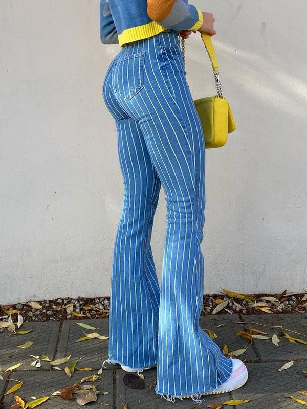 Vertical Striped Rough Selvedge Pants -- YKIIY  CLOTHING