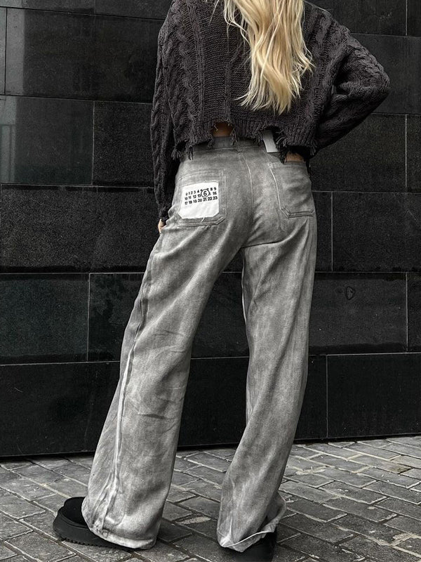 Vintage Button Zipper Patchwork Jeans -- YKIIY  CLOTHING