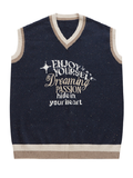Vintage Colored Yarn Loose Knitted Vest -- YKIIY  CLOTHING