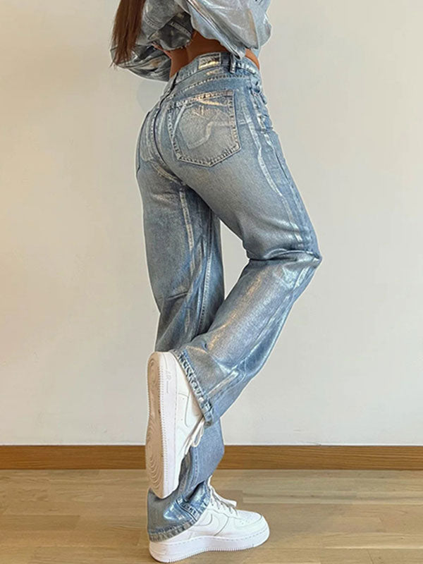 Vintage Gradient High Waist Jeans -- YKIIY  CLOTHING