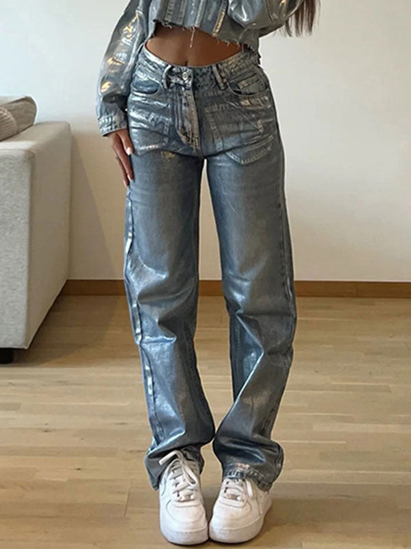 Vintage Gradient High Waist Jeans -- YKIIY  CLOTHING